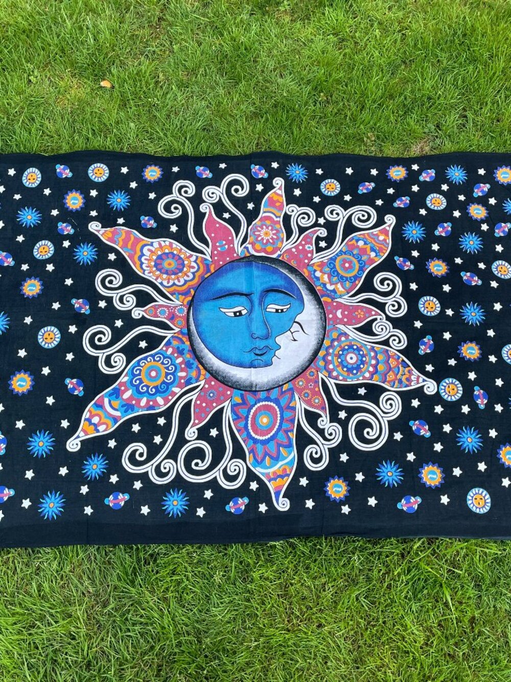 Moon & Stars Tapestry Gypsy Rose Lg Wall Art Sheet Psychedelic Hippie Boho 76x52
